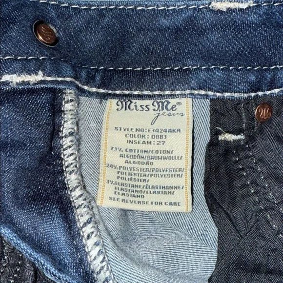 Miss Me Ankle Skinny Jeans with Embroidered Pocket - Picture 3 of 9